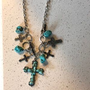 Cross turquoise necklace